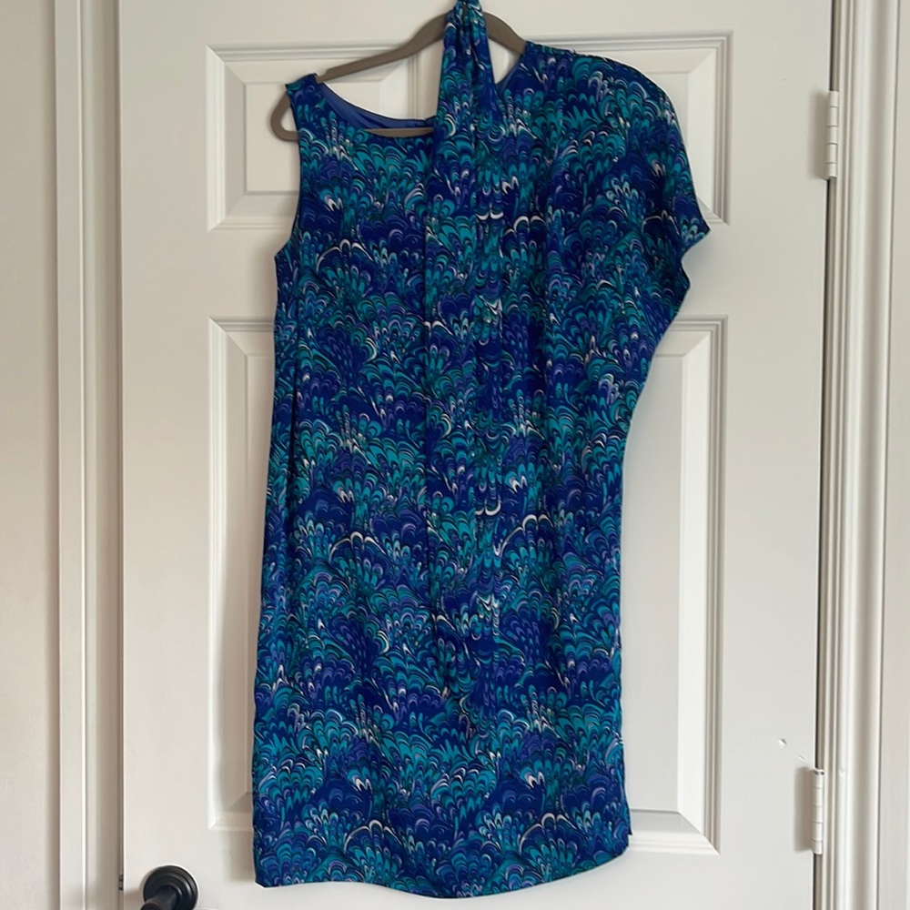 Michael Kors blue asymmetrical dress